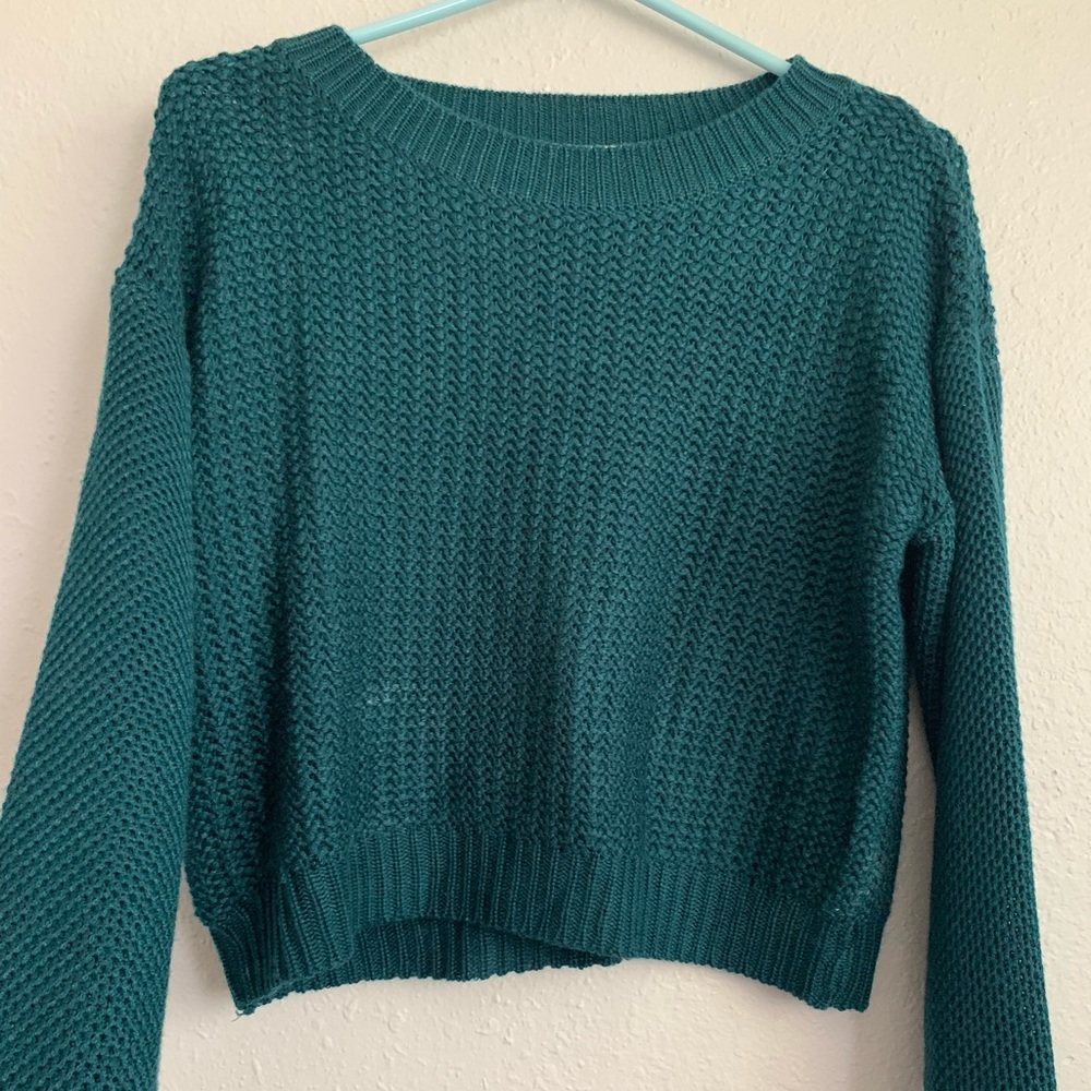 Knit Sweater, Dark Teal Color